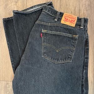 Mes's Black Levi's 501 Buttonfly Jeans 42 x 32